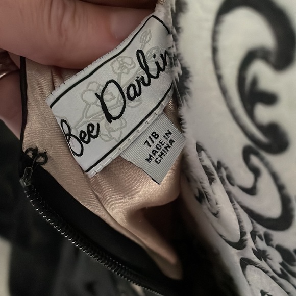 Elegant black tie evening black/lace evening dress size 7/8 - Picture 7 of 8